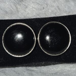 PIONEER Black and Silver Cuff Links